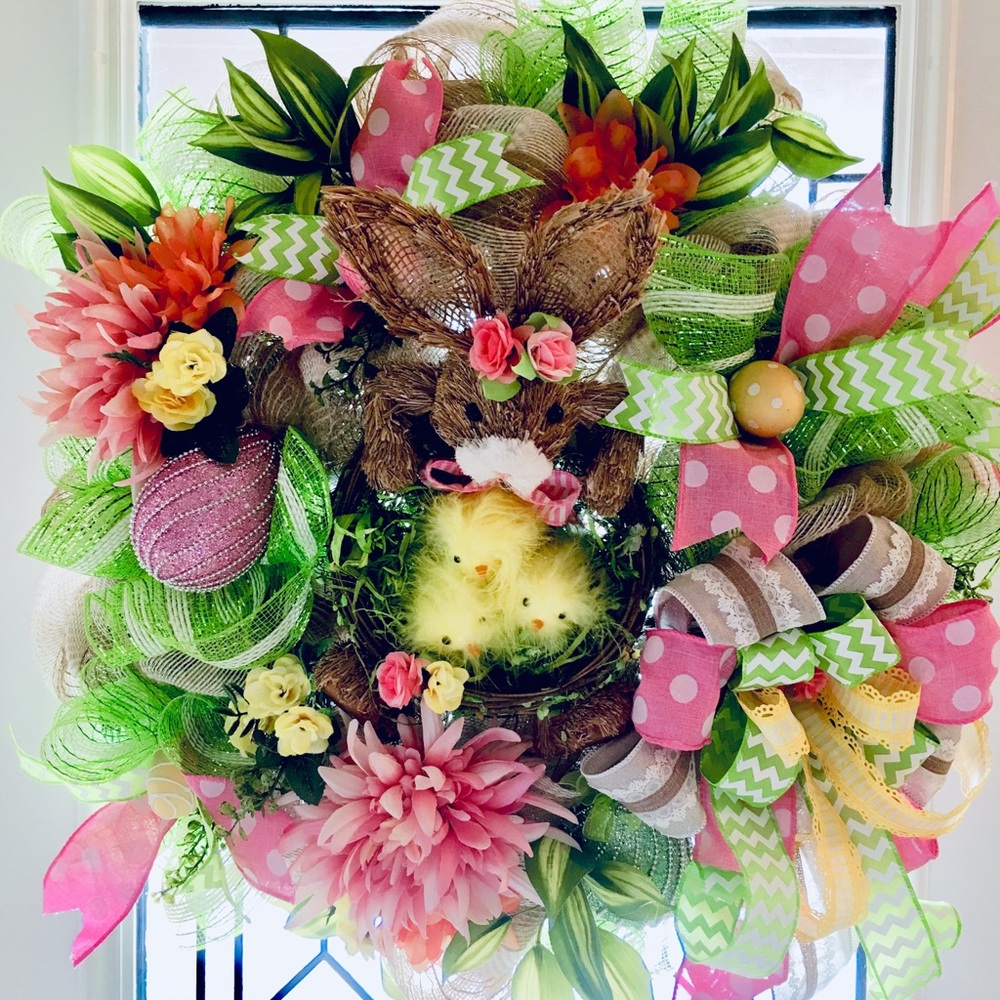 Easter Wreath, Door Decor, Spring Wreath Custom